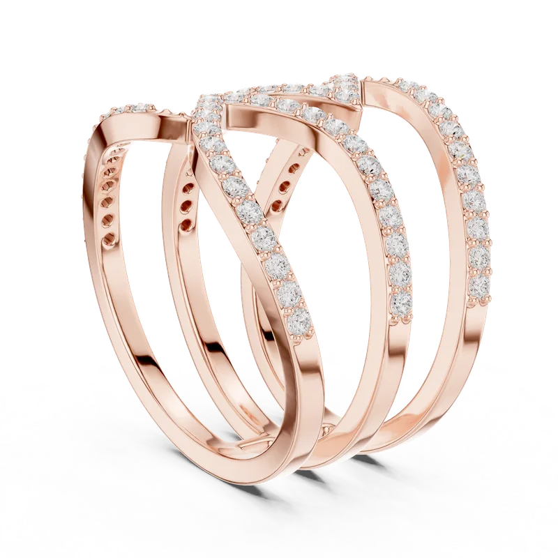 18K Gold Round Diamond Pavé Ring – 0.696 ct (SBWR-34-) – Rings by Ivanka & Co