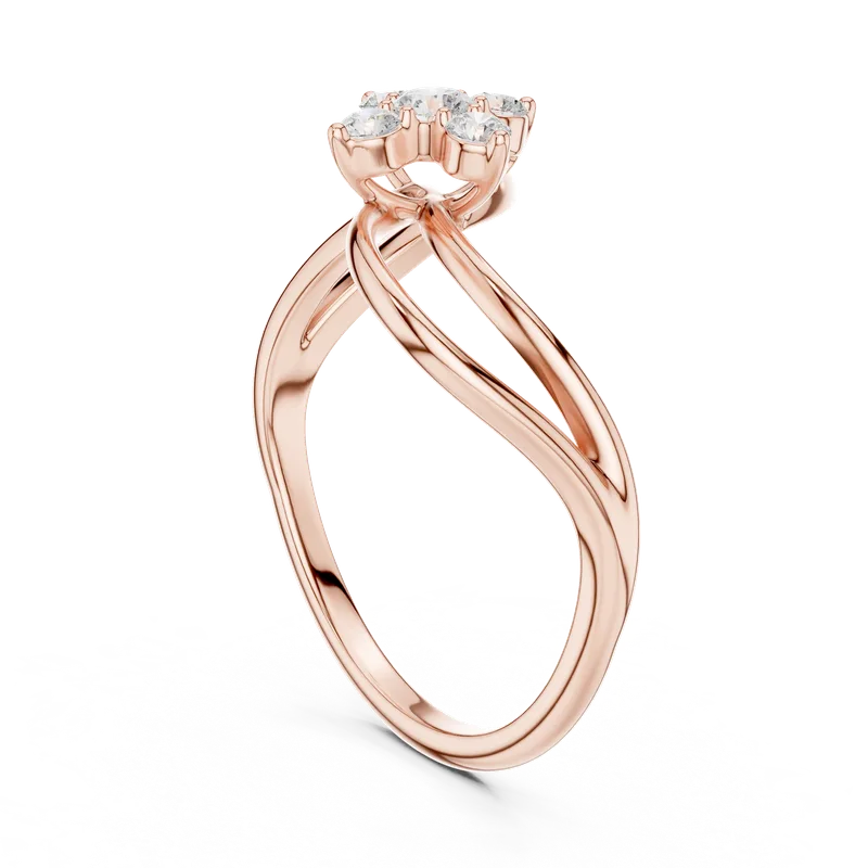 18K Gold Round Diamond Cluster Ring – 0.22 ct (SBWR-58-) – Rings by Ivanka & Co