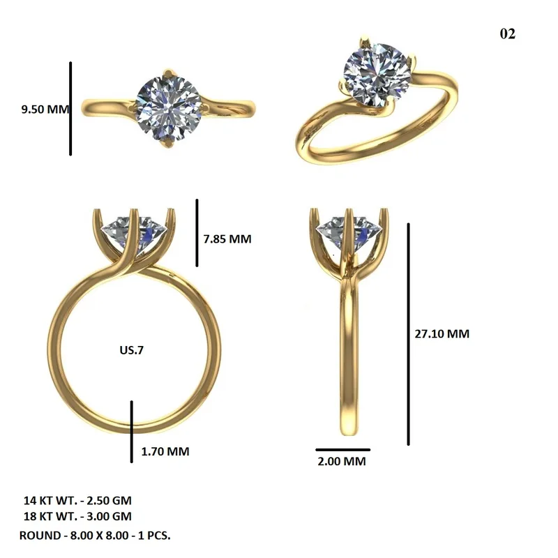 18K Gold Diamond Engagement Ring (02) – Rings by Ivanka & Co