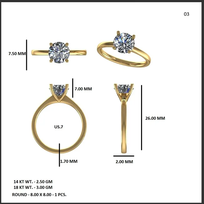 18K Gold Diamond Engagement Ring (03) – Rings by Ivanka & Co
