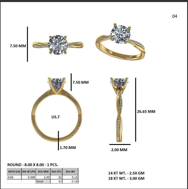 18K Gold Diamond Engagement Ring (04) – Rings by Ivanka & Co