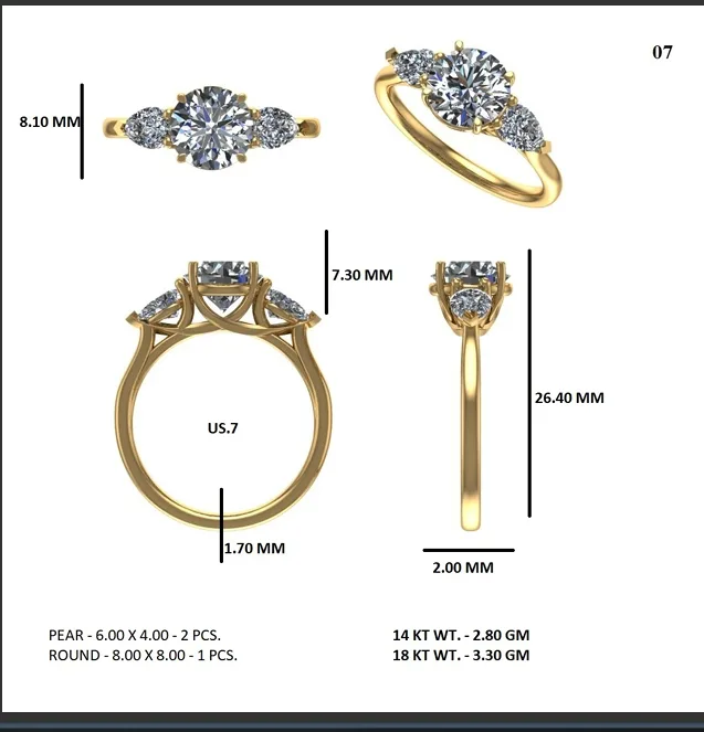 18K Gold Diamond Engagement Ring (07) – Rings by Ivanka & Co