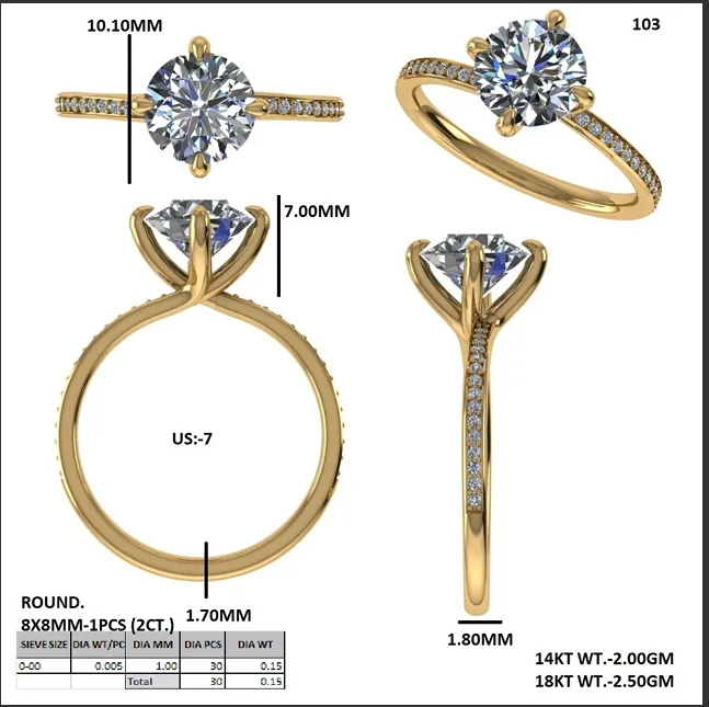 18K Gold Diamond Engagement Ring (103) – Rings by Ivanka & Co