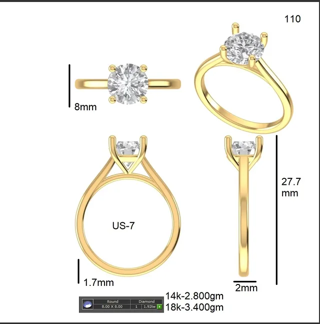 18K Gold Diamond Engagement Ring (110) – Rings by Ivanka & Co