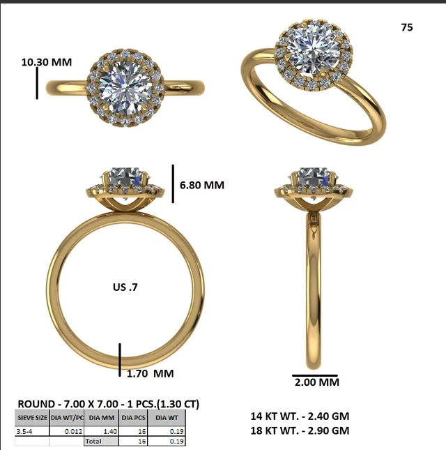 18K Gold Diamond Engagement Ring (75) – Rings by Ivanka & Co